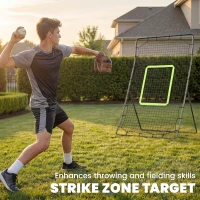 Soozier 4 x 5.7ft Volleyball Rebounder Net with Strike Zone, Baseball Lacrosse Training Net for Pitching and Fielding(m-5)