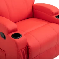 HomCom Faux Leather Heated Massage Recliner Chair with Remote - Bright Red(m-7)