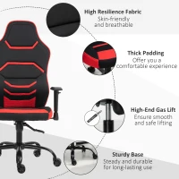 Vinsetto High Back Racing Style Gaming Office Chair Home Computer Task Chair with Armrest, Seat on Wheels, Tilt,  Red(m-19)