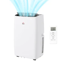 HOMCOM 12,000 BTU Mobile Air Conditioner 549 Sq. Ft., Dehumidifier Fan Auto Sleep with 24H Timer On/Off, Window Kit(m-1)
