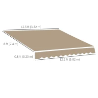 Outsunny Retractable Awning Fabric Replacement for 13' x 8' Outdoor Sunshade Canopy Awning, UV Protection Cover, Beige(m-3)