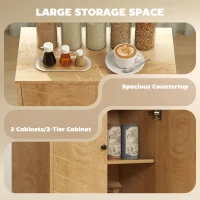 HOMCOM Storage Cabinet with Doors, Cupboard Organization with Shelf and Wood Legs, Storage Solution for Living Room, Bathroom(m-4)