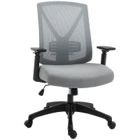 Vinsetto Ergonomic Mesh Office Chair with Lumbar Back Support, Swivel Rocking Computer Chair with Adjustable Height and Armrests for Home Office, Grey(m-1)