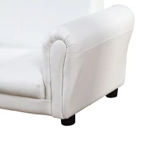 Qaba Kids Sofa Set with Footstool for Toddlers and Babies, White(m-9)