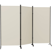HOMCOM 6' 3 Panel Room Divider, Indoor Privacy Screen for Home, Light Gray