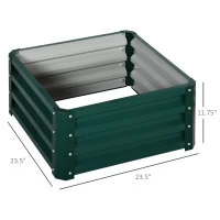 Outsunny 2' x 2' x 1' 2-Piece Raised Garden Bed Box with Steel Frame for Vegetables, Flowers, & Herbs, Green(m-3)