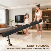 Soozier 7.5ft Adjustable Balance Beam, Gymnastics Beam with Wheels, Gymnastics Equipment for 6+ Years Old Training(m-6)