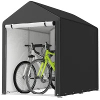 Outsunny 4 x 6ft Outdoor Storage Shed Tent, Portable Shed with Roll-up Door for Motorcycle, Bike, Garden Tools(m-9)