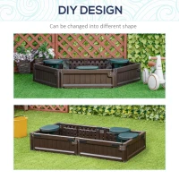 Outsunny DIY Kids Sandbox with Waterproof Oxford Cover, Sand Playset Station with Bottom Fabric Liner, for 3-12 Years Old, Outdoor Indoor Backyard, Brown(m-5)