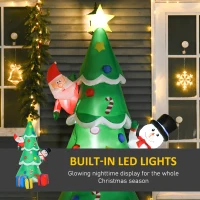 HOMCOM 7 Feet Tall Christmas Inflatable Tree, LED Lighted with Santa Claus, Snowman and Gift Box for Home Indoor Outdoor Garden Lawn Decoration Party Prop(m-4)