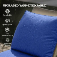 Outsunny Patio Chair Cushions Set of 4 with Seat & Backrest, Fade Resistant Seat Replacement Cushion Set, Navy Blue(m-4)