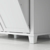 HOMCOM Dual Tilt out Laundry Hamper Cabinet, Bathroom Storage Cabinet with 2-Compartment Hamper, Modern Bathroom Floor Cabinet for Washroom, White(m-9)
