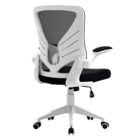 Vinsetto Mid-Back Mesh Home Office Chair Computer Task Ergonomic Desk Chair with Lumbar Back Support, Flip-Up Arm, and Adjustable Height, Black(m-1)