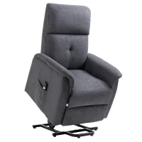 HOMCOM Power Lift Chair Electric Recliner Sofa for Elderly with Remote Control & Side Pocket for Living Room, Grey(m-2)