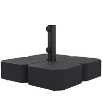 Outsunny Patio Umbrella Base with Wheels Outdoor Umbrella Stand Holder for 1.5"/1.9" Poles Black(m-1)