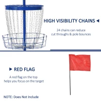 Soozier Portable Disc Golf Basket Target with 24-Chain, Travel Bag, Dark Blue(m-4)