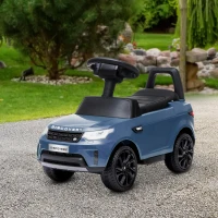 Qaba 2 in 1 Land Rover Licensed 6V Ride on Car Sliding Car Battery Powered Electric Car w/ Headlights Music Horn, Light Blue(m-10)