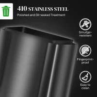 HOMCOM 2 x 30L / 7.9 Gallon Dual Trash Can with Removable Inner Buckets and Handles for Kitchen, Office, High-Gloss Black(m-5)