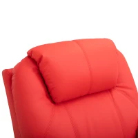 HomCom Faux Leather Heated Massage Recliner Chair with Remote - Bright Red(m-6)