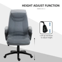 Vinsetto Fabric Home Office Chair, Computer Desk Chair with Tilt Function, Executive Chair with 360° Swivel, Adjustable Height, Padded Armrests and Headrest, Gray(m-7)