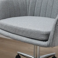 Vinsetto Mid-Back Task Chair, Fabric Home Office Chair, Swivel Desk Chair with Tub Shape Design & Lined Pattern Back for Living Room, Bedroom, Gray(m-9)