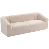 HOMCOM 3 Seater Sofa, Chenille Boneless Cloud Couch with Spring Cushion, Wide and Deep Seat, Beige(m-13)