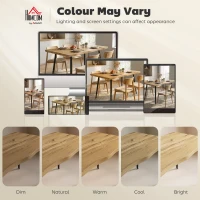 HOMCOM Dining Table Modern Nordic Kitchen Table Seats 4 People Thick Curved Tabletop Oak Grain Black 43.3" x 27.6" x 29.5"(m-7)