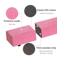 Soozier 7ft Folding Balance Beam, Gymnastics Beam with Wood Core, Pink(m-4)