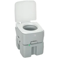 HOMCOM Outdoor Portable Travel Toilet Flushable Tank with Level Indicator  3 Way Pistol for Camping Boating Roadtripping 5.3 Gallon (20L)(m-11)