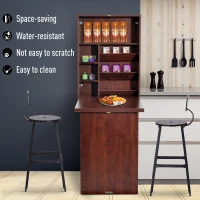 HOMCOM Wall Mounted Desk with Shelves Floating Desk Fold-Out Convertible Table for Home Office(m-7)