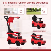 Aosom Mercedes-Benz G350 Licensed Push Car, 3-in-1 Toddler Sliding Car with Horn, Steering, Foot Rest, Seat Storage, Red(m-4)