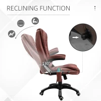 Vinsetto 6 Point Vibration Massage Office Chair with Heat, High Back Executive Office Chair with Padded Armrests, Microfiber Reclining Computer Chair, Red(m-17)