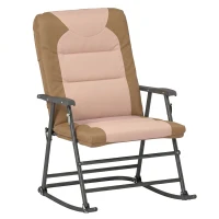 Outsunny 3-Piece Outdoor Foldable Rocking Chair Set, Light Brown(m-11)