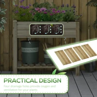 Outsunny Elevated Planter Box with Legs and Storage Shelf, Raised Garden Bed, Elevated Wooden Planter Box, Green(m-6)