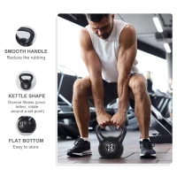Soozier 26lb Fitness Kettlebell, Plastic Exercise Weight, Weightlifting Tools with Sand, Handle, Noise Reduction for Home, Gym(m-6)