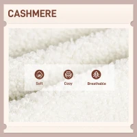 HOMCOM Cashmere Accent Chair Armchair with Wide Seat and Soft Padded Armrests for Reading, Bedroom, Cream White(m-6)