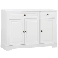 HOMCOM Modern Sideboard Cabinet, Buffet Cabinet with 2 Drawers and Adjustable Shelves, Buffets Tables for Dining Room, White(m-2)