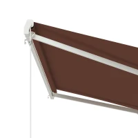 Outsunny 10' x 8' Electric Awning, Retractable Awning Sun Shade Shelter with Remote Controller, Manual Crank Handle and Aluminum Frame, for Deck, Balcony, Yard, Coffee(m-10)