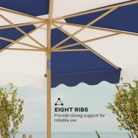 Outsunny 9FT Patio Umbrella with 8 Ribs, Crank & Tilt, UPF 50+ for Garden, Deck, Poolside, Mixed Colour(m-7)