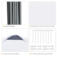 Outsunny 10' x 10' Pop Up Canopy Tent with Airy Top Vents and Wheeled Carry Bag for Outdoor, Garden, Patio, White(m-7)