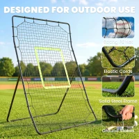 Soozier 4 x 5.7ft Volleyball Rebounder Net with Strike Zone, Baseball Lacrosse Training Net for Pitching and Fielding(m-4)