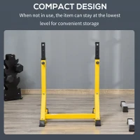 Soozier Dip Station, Body Press Parallel Bar with 10 Adjustable Height, Home Gym Workout Trainer Dip Bar, Yellow(m-5)
