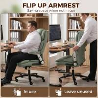 HOMCOM Ergonomic Office Chair with Inflatable Adjustable Lumbar Support, 400 Lbs Heavy Duty High Back Desk Chair, Light Green(m-5)