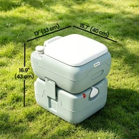 Outsunny Porta Potty, 5.8 Gallon Portable Toilet with Level Indicator and Anti-Leak Pump for Camping, Boating, Hiking, Travel, RV(m-3)