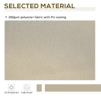 Outsunny Retractable Awning Fabric Replacement for 9' x 8' Outdoor Sunshade Canopy Awning, UV Protection Cover, Beige(m-4)