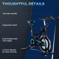 Soozier Exercise Bike, Stationary Bike for Home, Indoor Cycling Bike, Adjustable Workout Bike with Comfortable Seat Cushion and LCD Monitor(m-8)