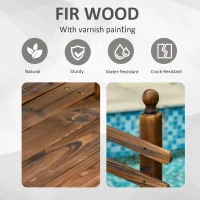 Outsunny 7.5' Fir Wood Garden Bridge Arc Walkway with Side Railings, for Backyards, Gardens, & Streams, Carbonized(m-5)