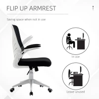 Vinsetto Mid-Back Mesh Home Office Chair Computer Task Ergonomic Desk Chair with Lumbar Back Support, Flip-Up Arm, and Adjustable Height, Black(m-6)