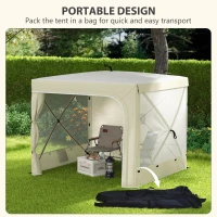 Outsunny 7' x 8' Pop Up Canopy Tent, Camping Tent Sun Shade Shelter with Curtains, Nettings and Carrying Bag, UV-Resistant(m-7)