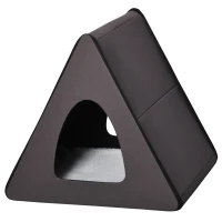 PawHut Heated Cat House A-Frame Pet Shelter with Zippered Water-resistant Roof for Indoor and Outdoor(m-11)